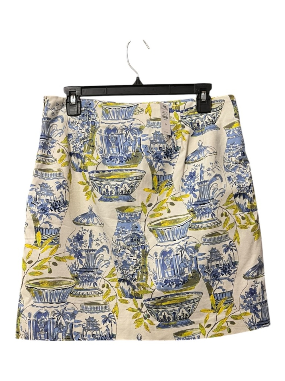 Talbots Petite Watercolor Vases Chinoiserie Print A Line Skirt 6P - Picture 3 of 7